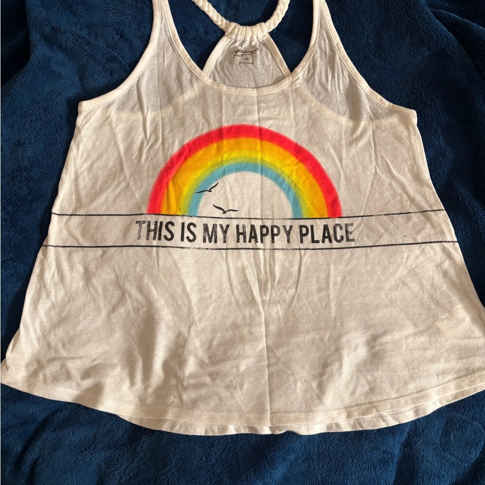 This is My Happy Place Rainbow Graphic Tank Top